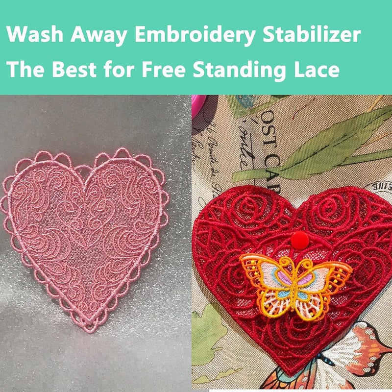craftido Wash Away/Water Soluble Embroidery Stabilizer Backing&Topping 10" x 5 Yd/roll for Most Hoops 1.5oz Light Weight for Machine Embroidery and Hand Sewing - Image 4